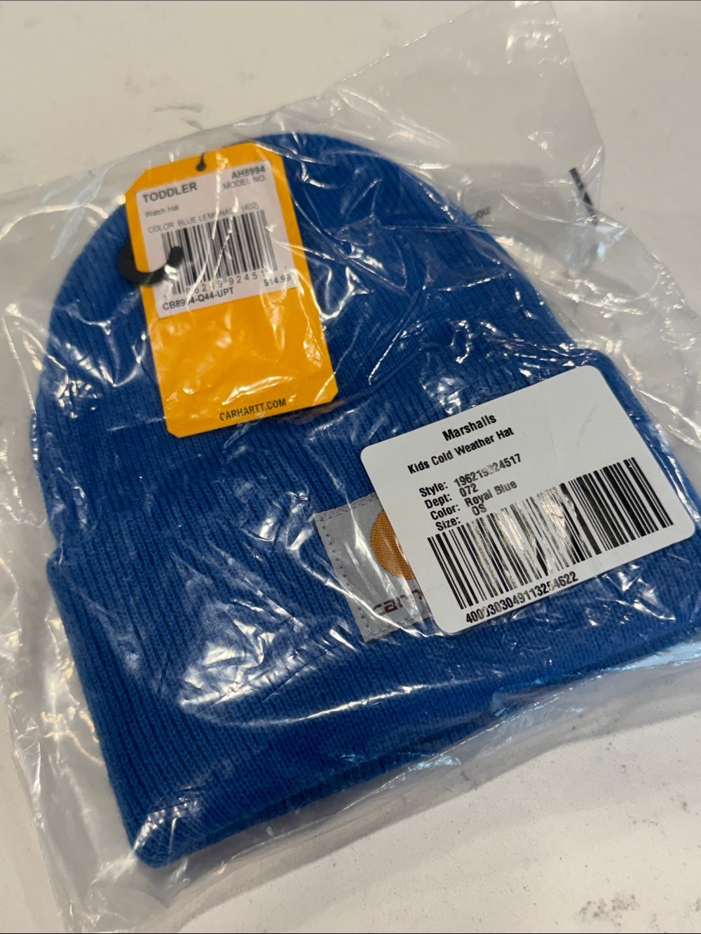 Carhartt Royal Blue Toddler Rib Knit Beanie